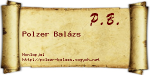 Polzer Balázs névjegykártya